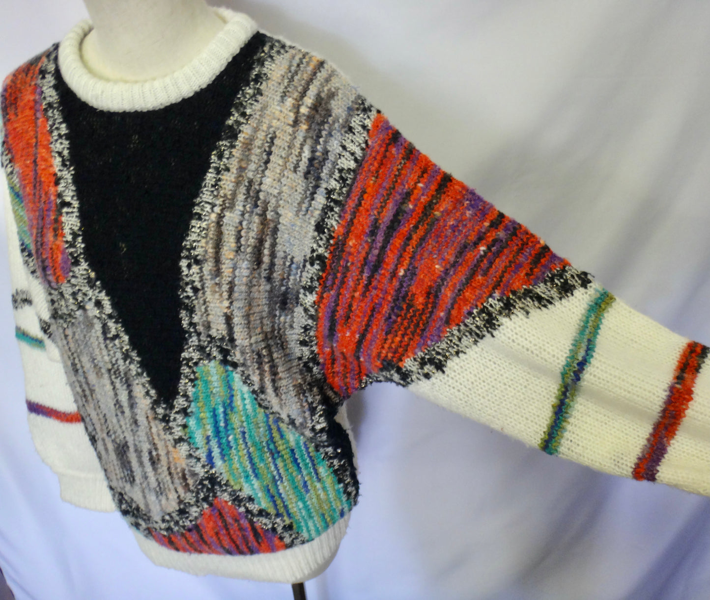 90s Abstract Multi Colour Crew Knit