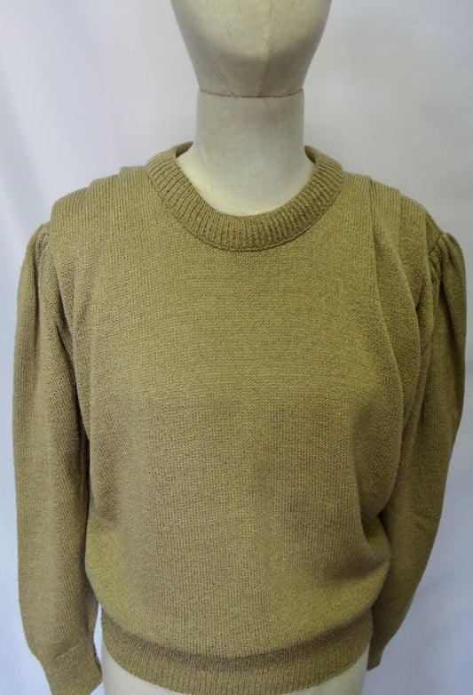 80s/90s Bronze Pleat Shoulder Knit