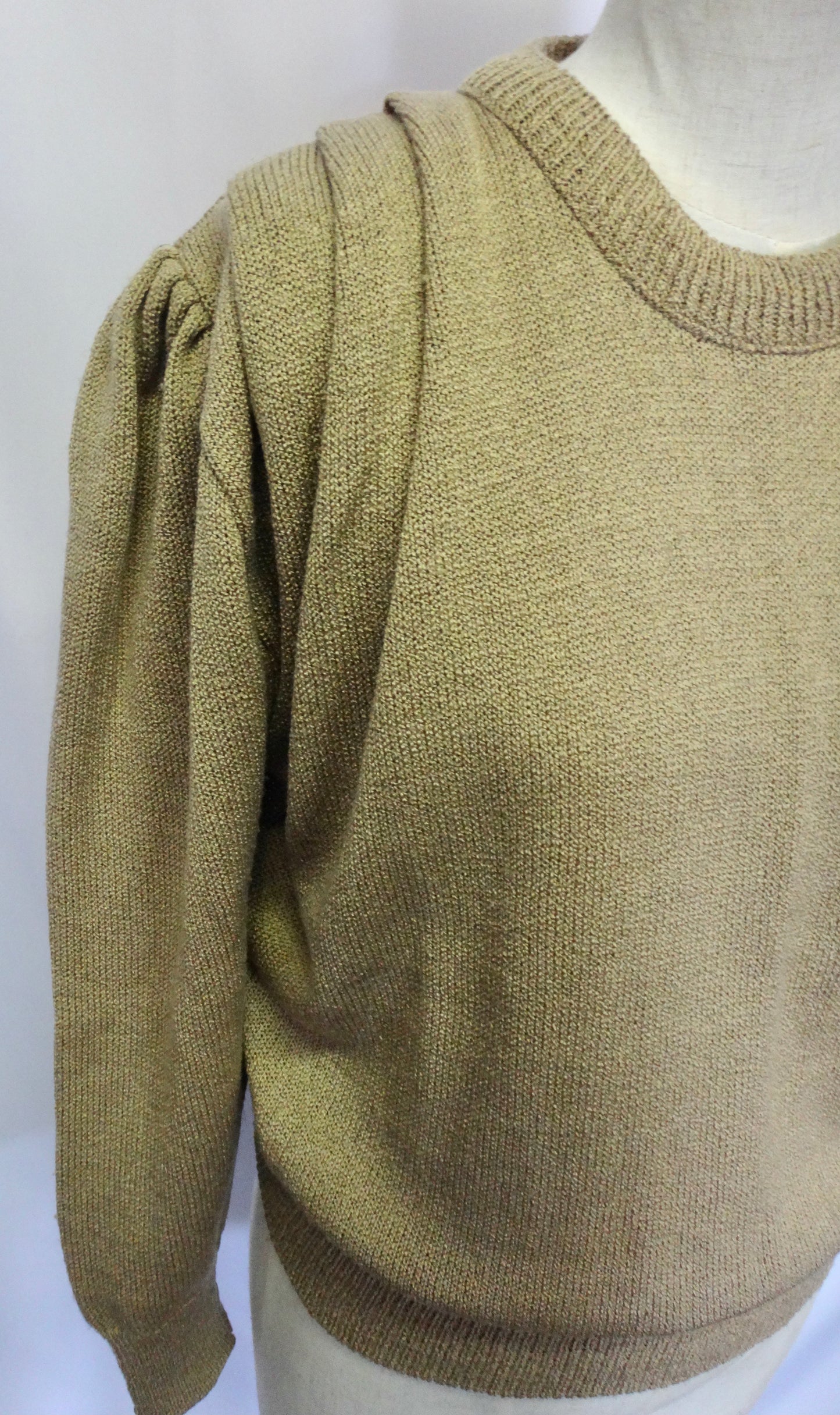 80s/90s Bronze Pleat Shoulder Knit