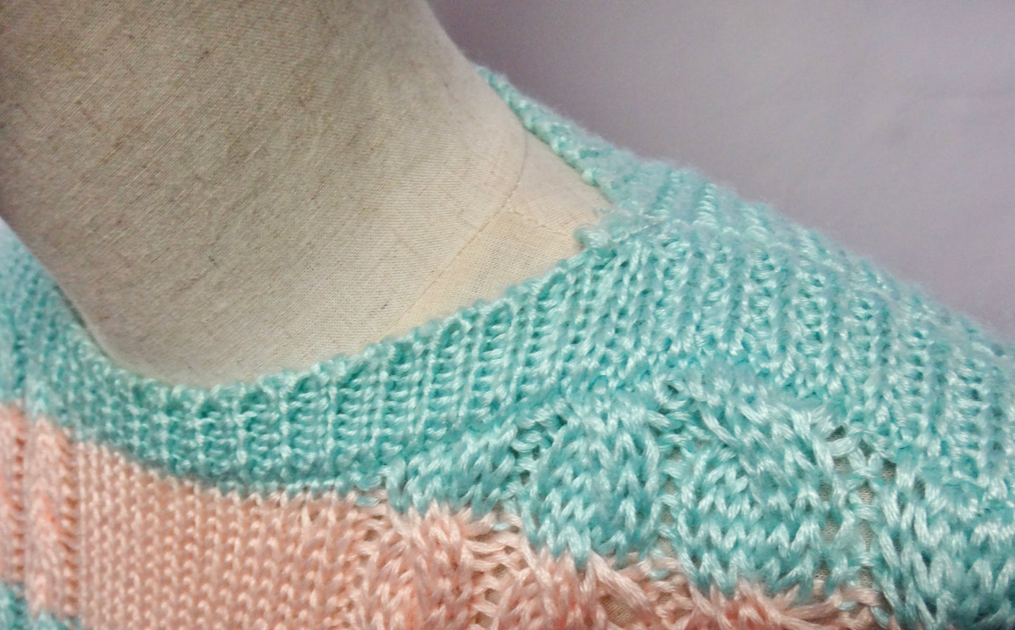 80s/90s Pastel Stripe Cable Knit