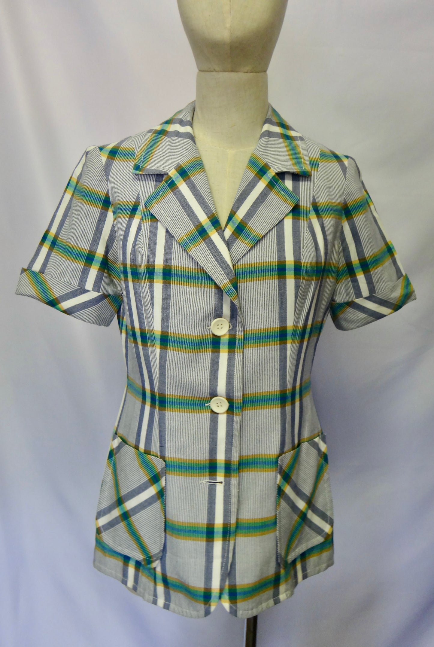 80s/90s Check Safari Style Jacket