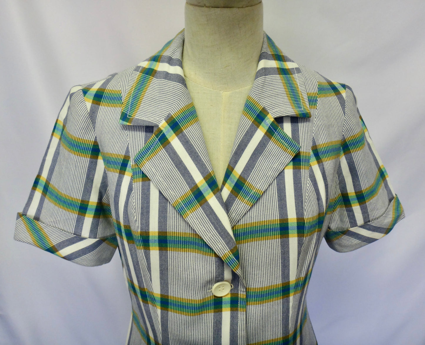 80s/90s Check Safari Style Jacket