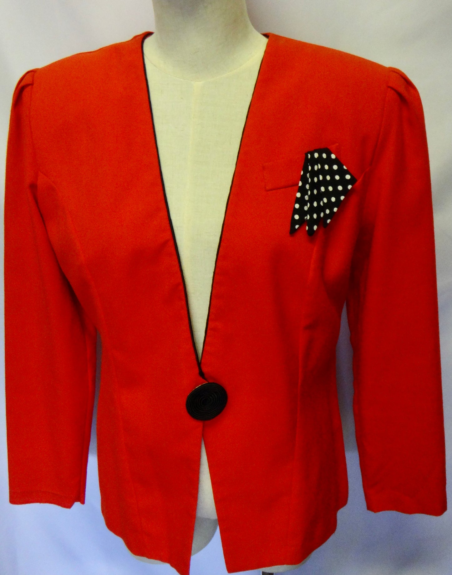 90s Red Jacket with Dot Pocket Square