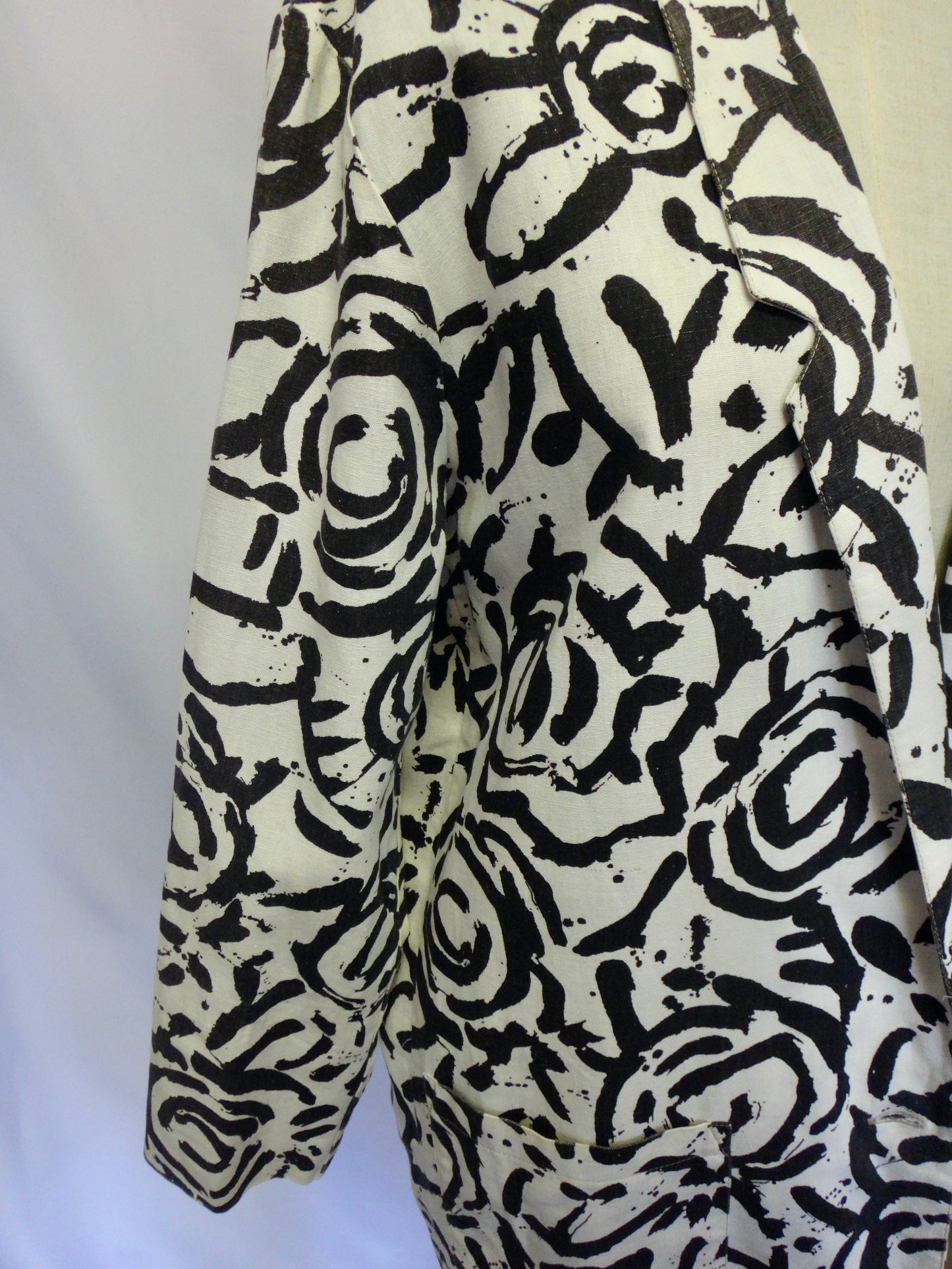 90s Longline Abstract Print Blazer