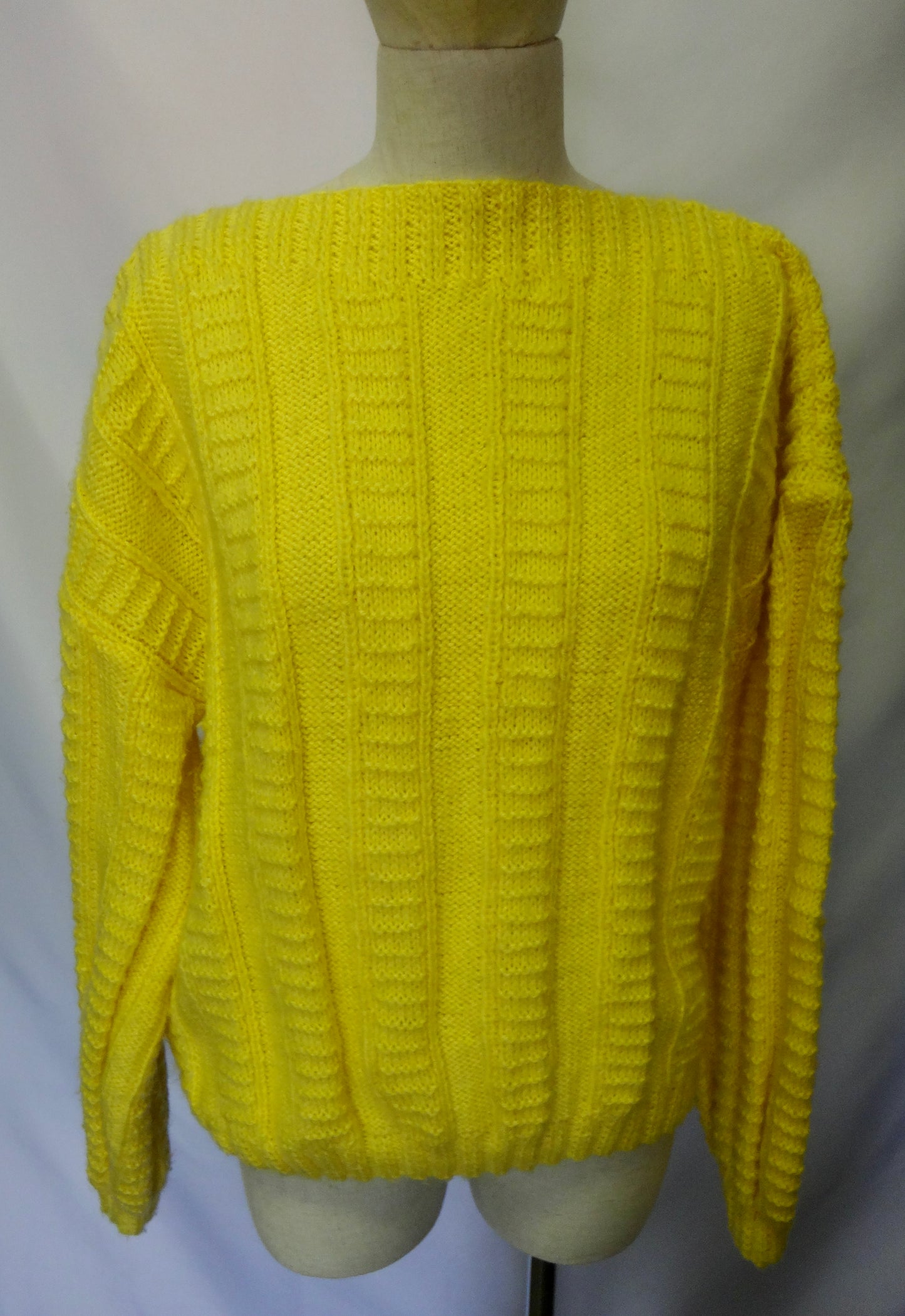 Handmade Vintage Lemon Boat Neck Knit