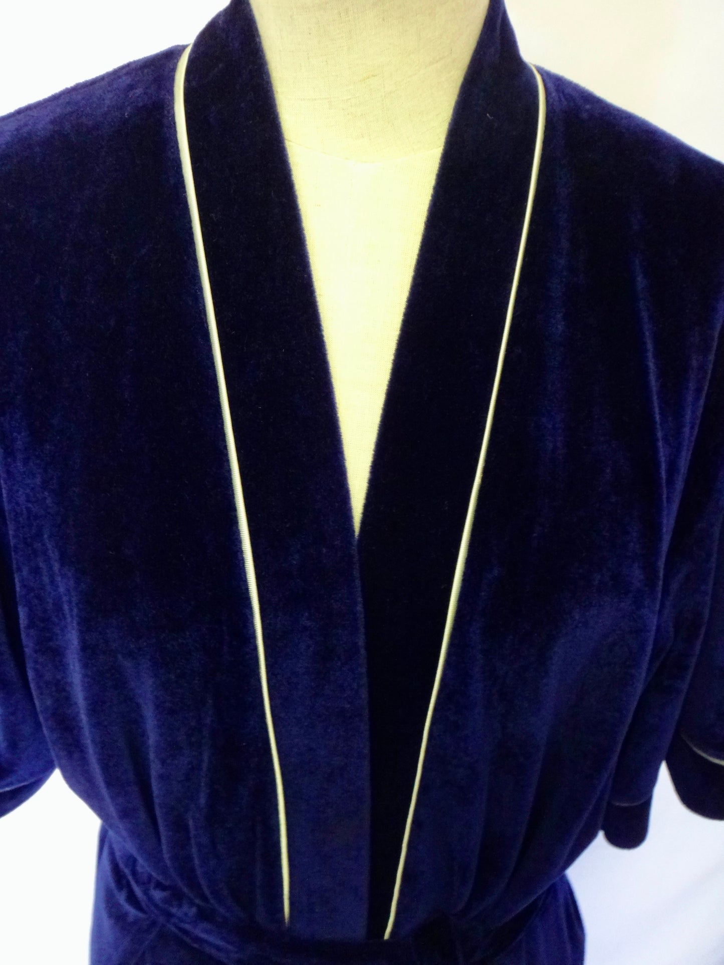 80s Midnight Blue Velvet Robe Jacket