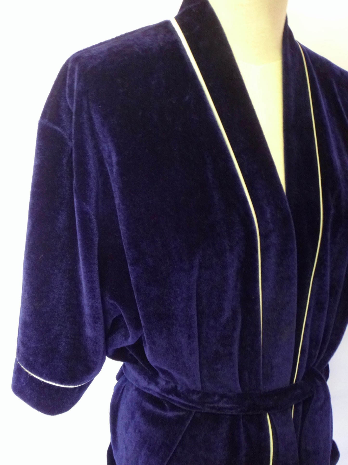 80s Midnight Blue Velvet Robe Jacket