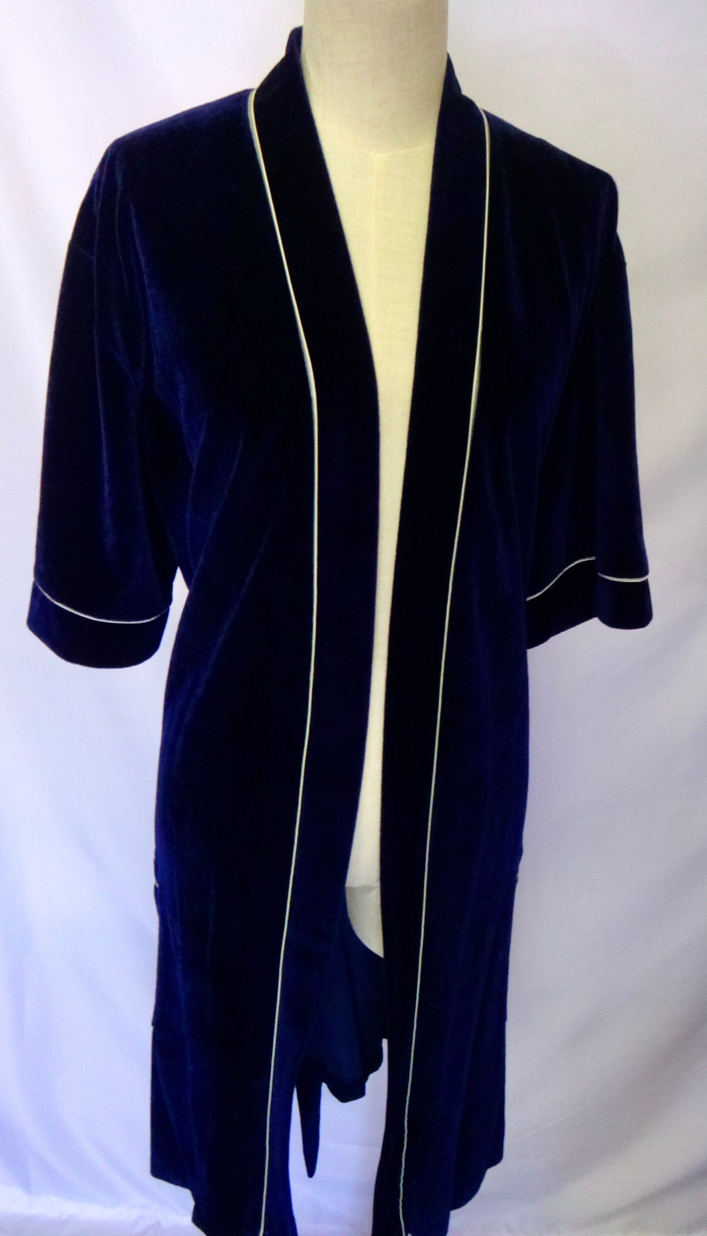 80s Midnight Blue Velvet Robe Jacket