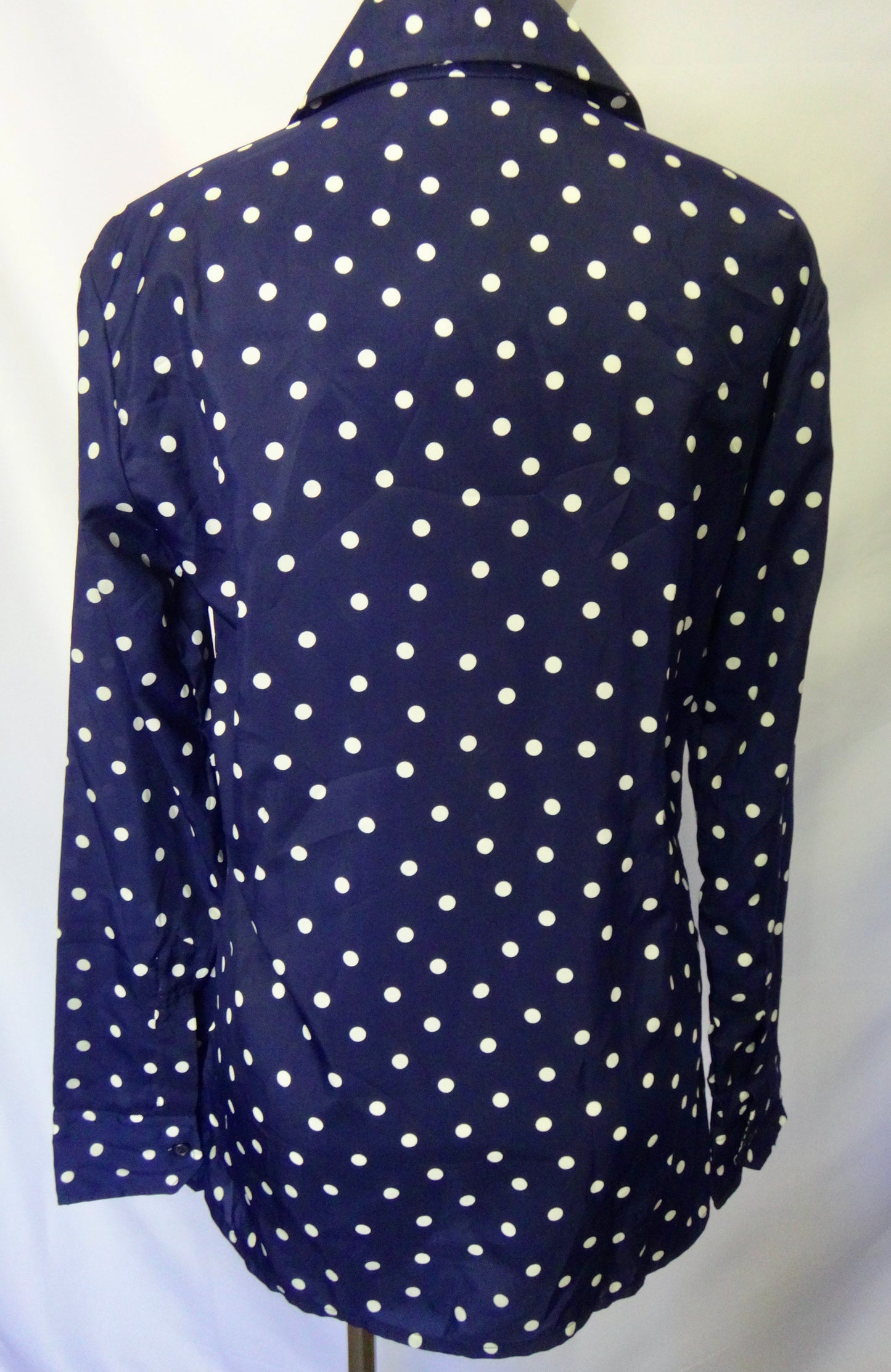 70s/80s Spotty Shirt in Navy White