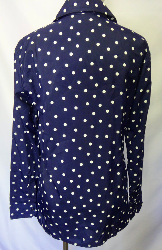 70s/80s Spotty Shirt in Navy White