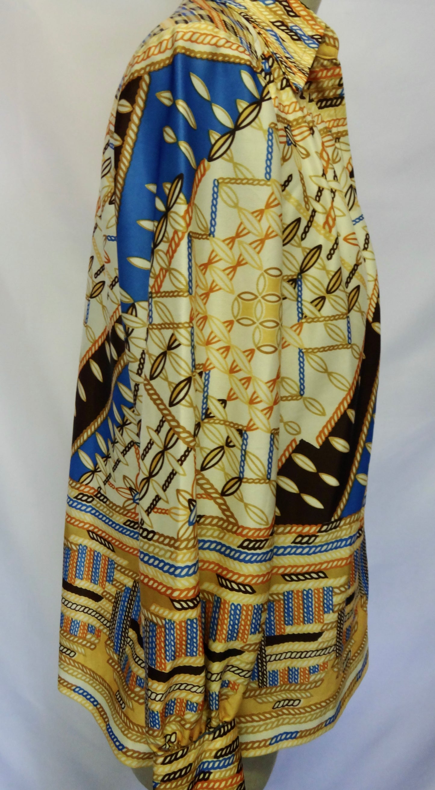 Vintage Pattern Shirt in Gold Blue