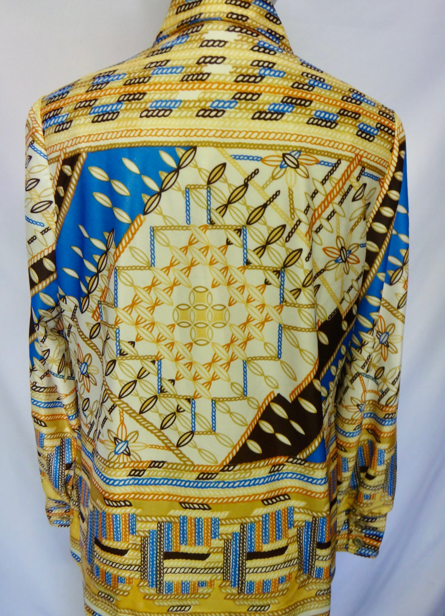 Vintage Pattern Shirt in Gold Blue