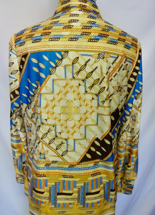 Vintage Pattern Shirt in Gold Blue