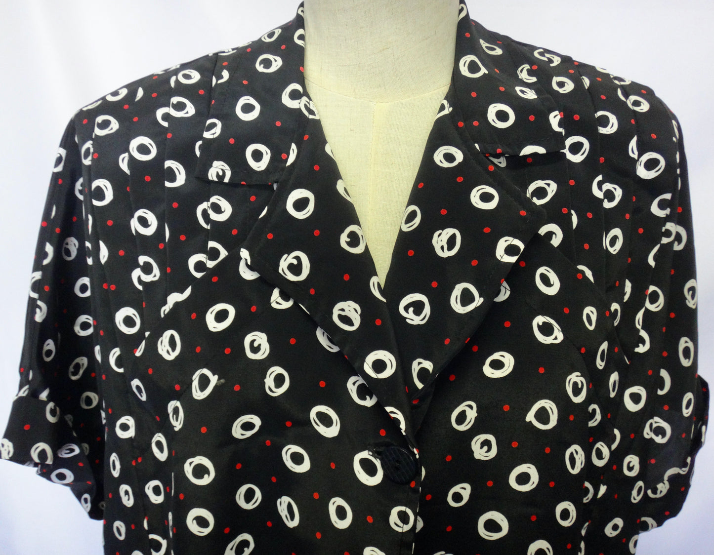 80s/90s Dot Spot Tie Front blouse