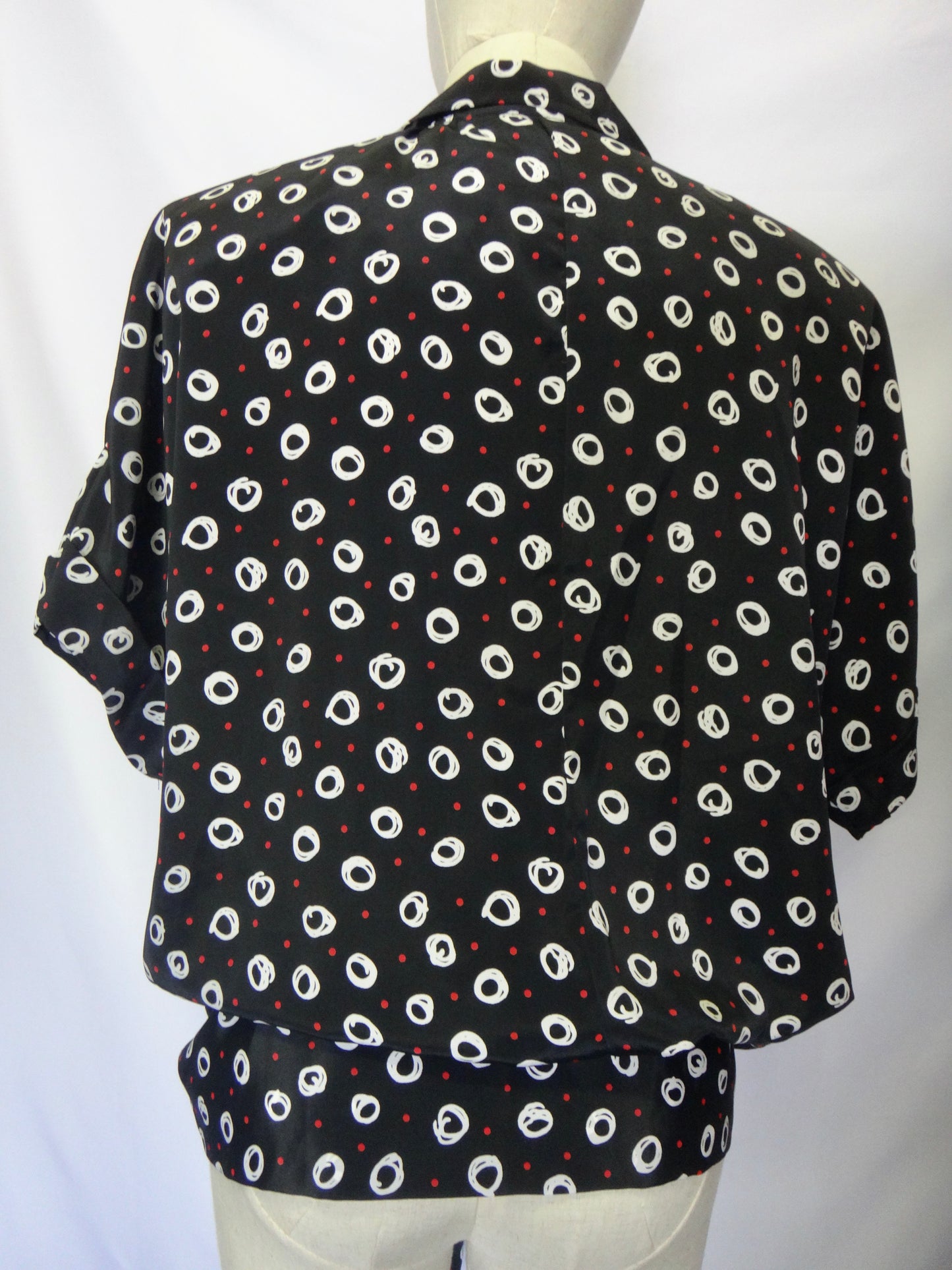 80s/90s Dot Spot Tie Front blouse