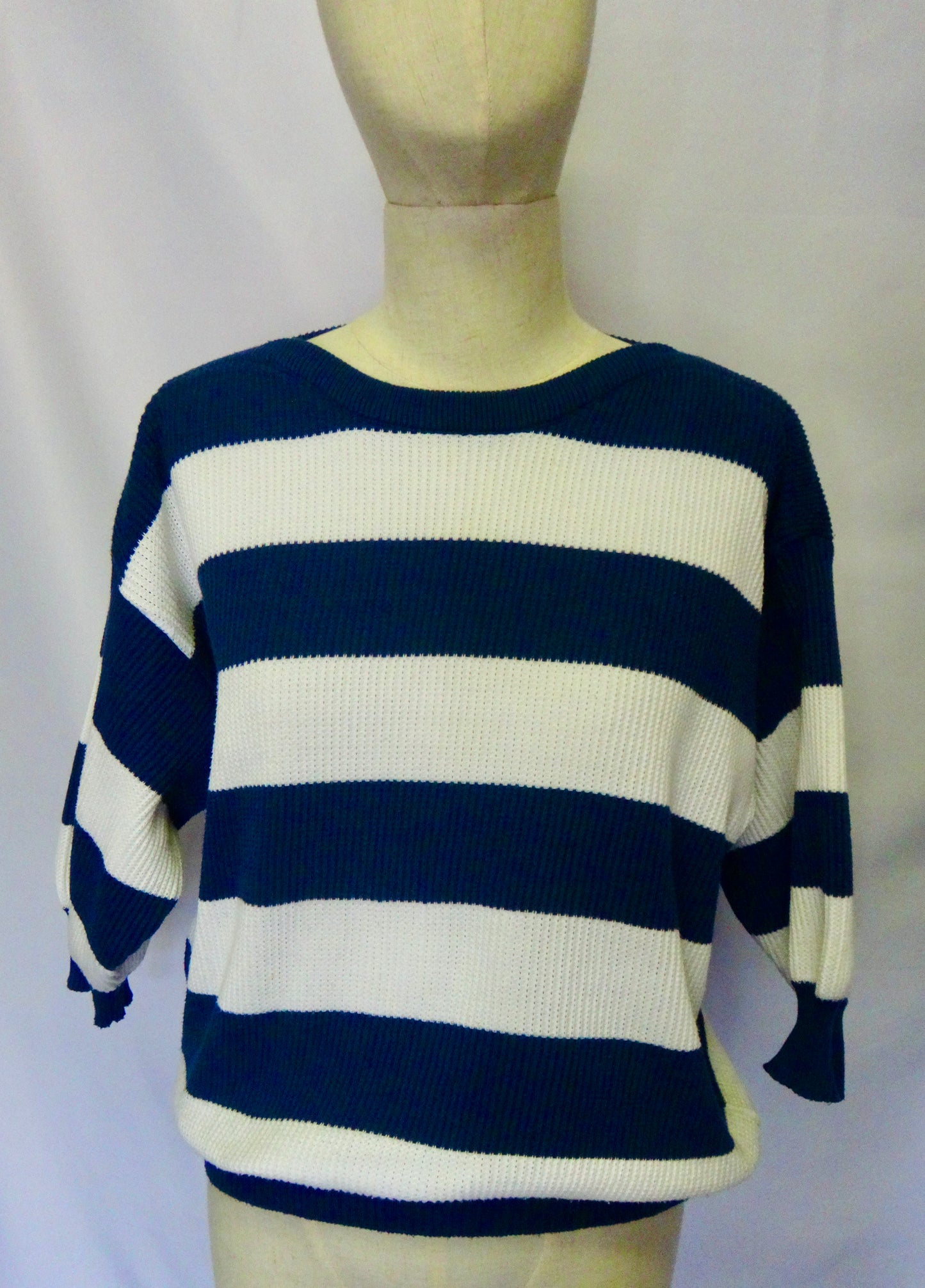 80s/90s Nautical Stripe Knit Navy White