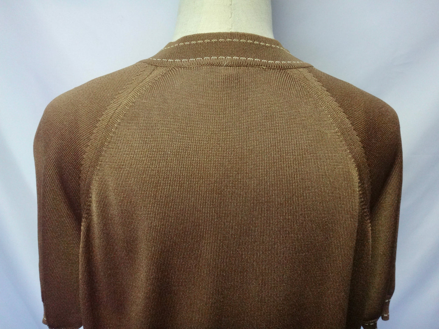 70s/80s Bronze Vest Top with Contrast Stitching