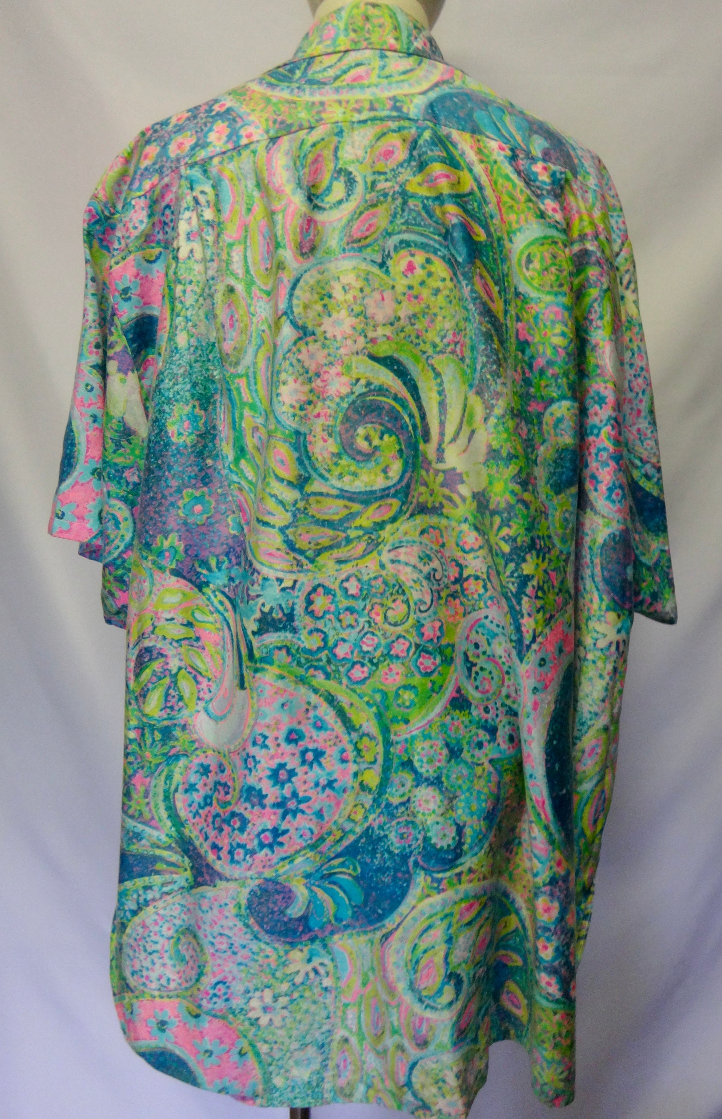 Vintage Paisley Psychedelic Mini Dress Coverall Shirt