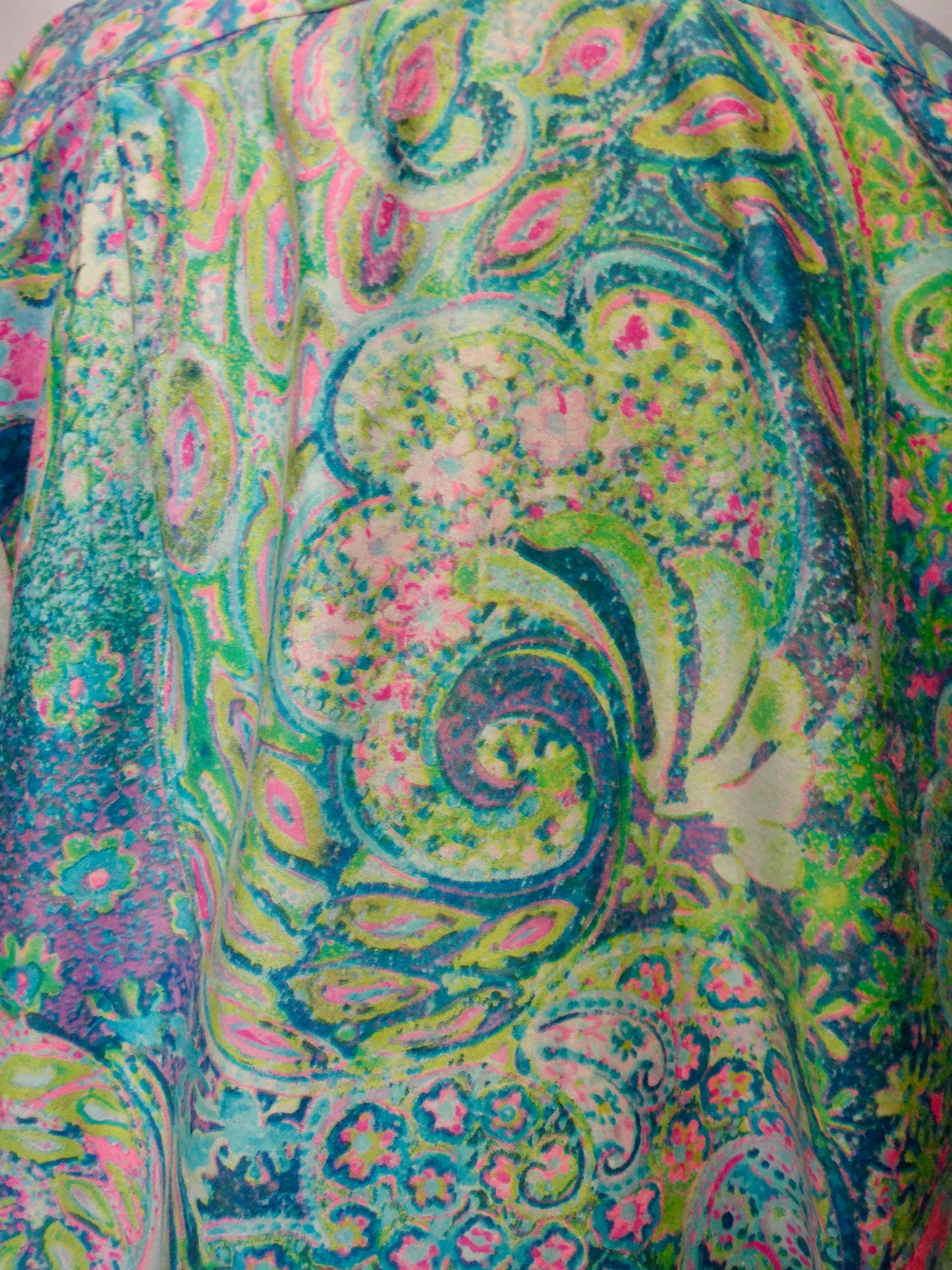 Vintage Paisley Psychedelic Mini Dress Coverall Shirt