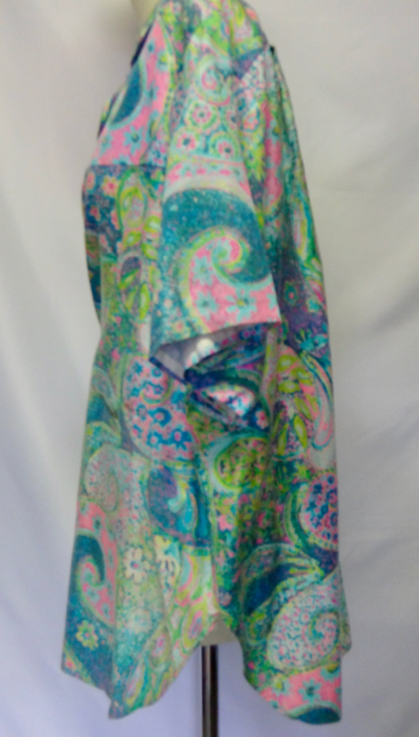 Vintage Paisley Psychedelic Mini Dress Coverall Shirt