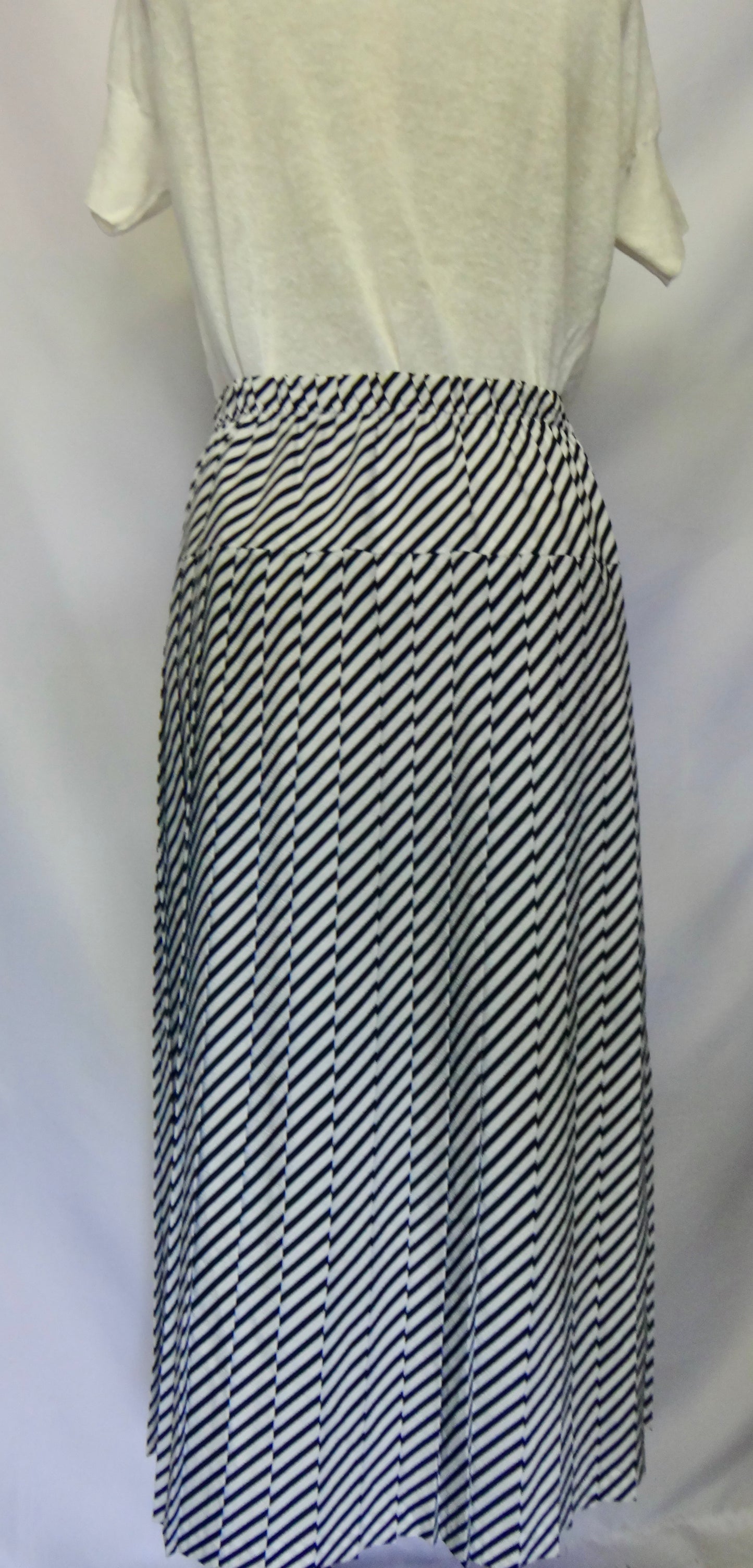 80s Stripe Skirt in Ink White