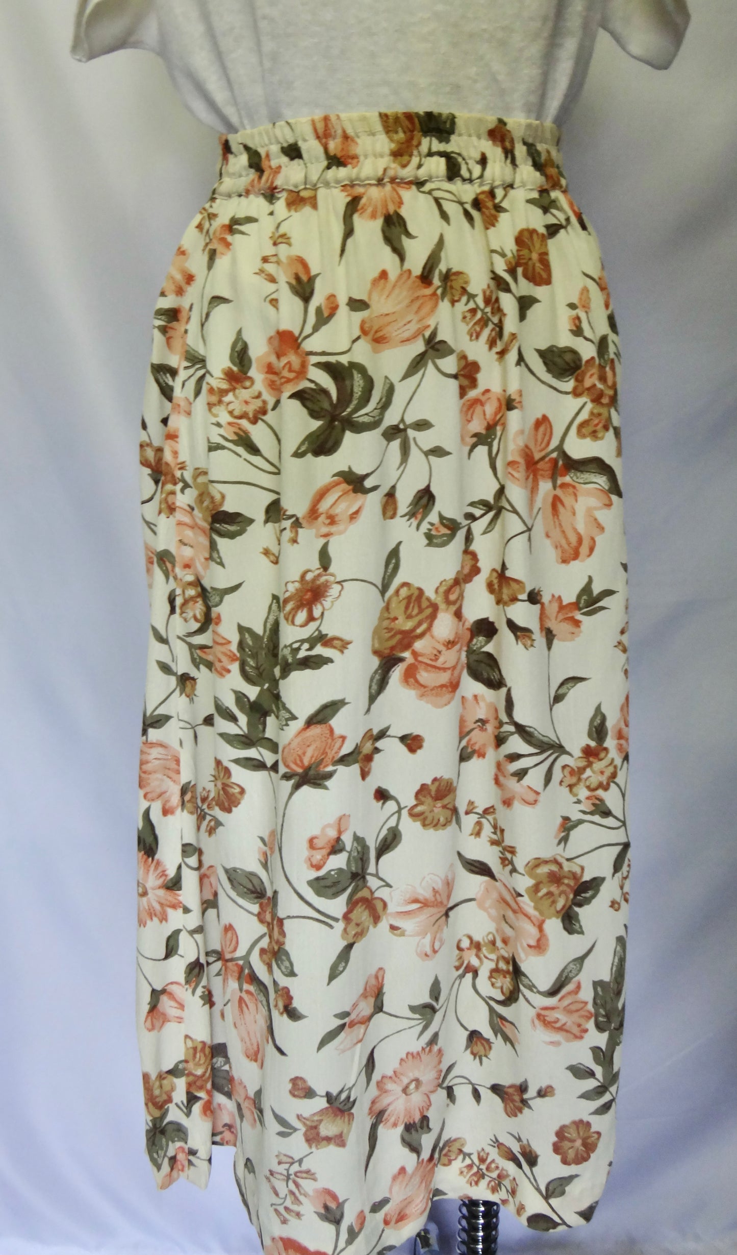 90s Floral Midi Skirt