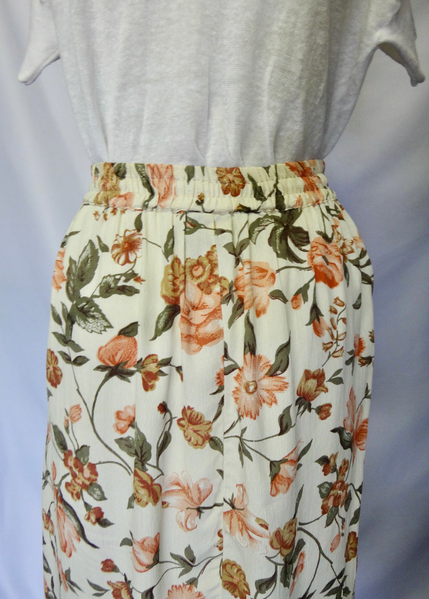 90s Floral Midi Skirt