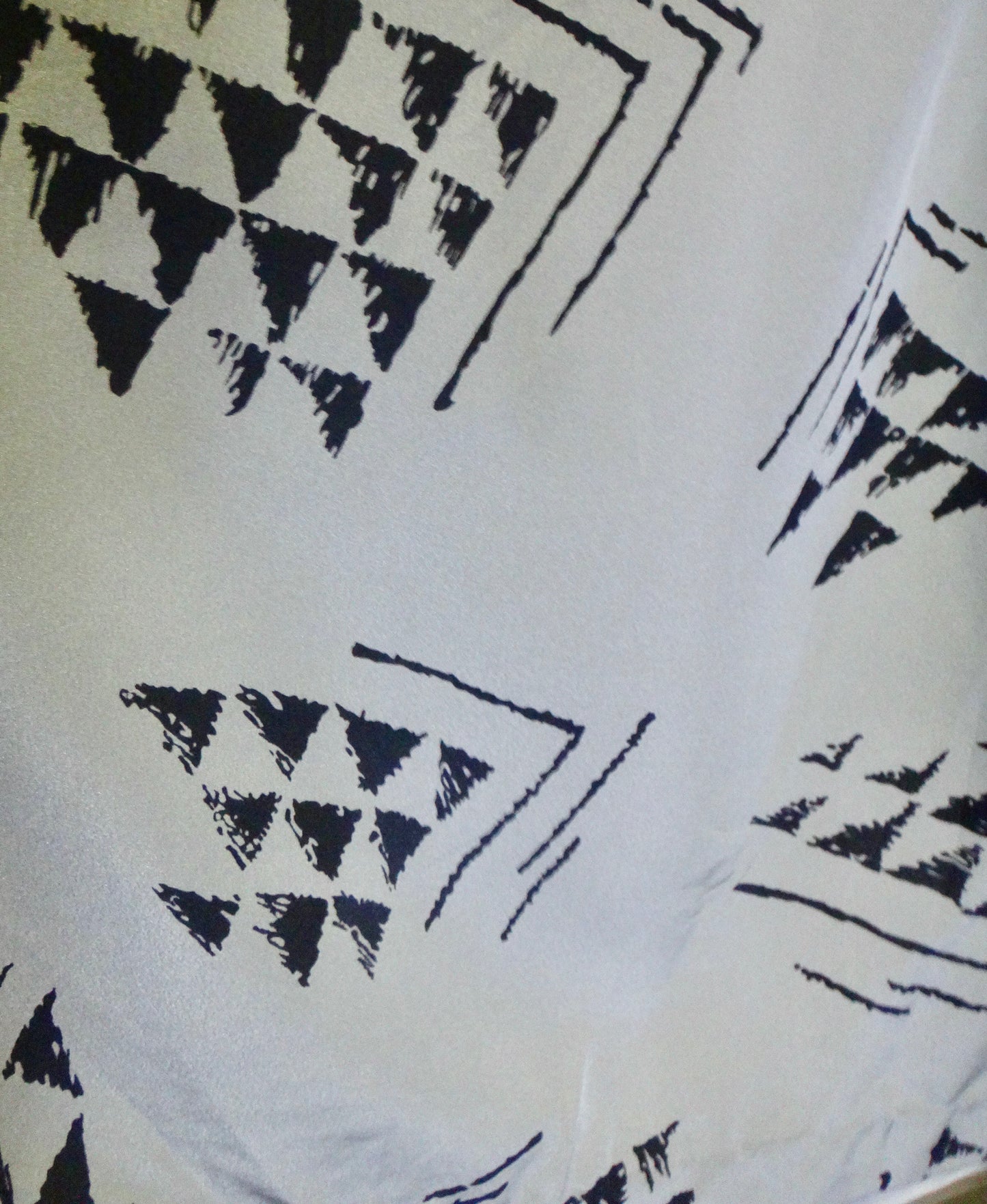 80s/90s Grey Black Abstract Triangle Print Skirt