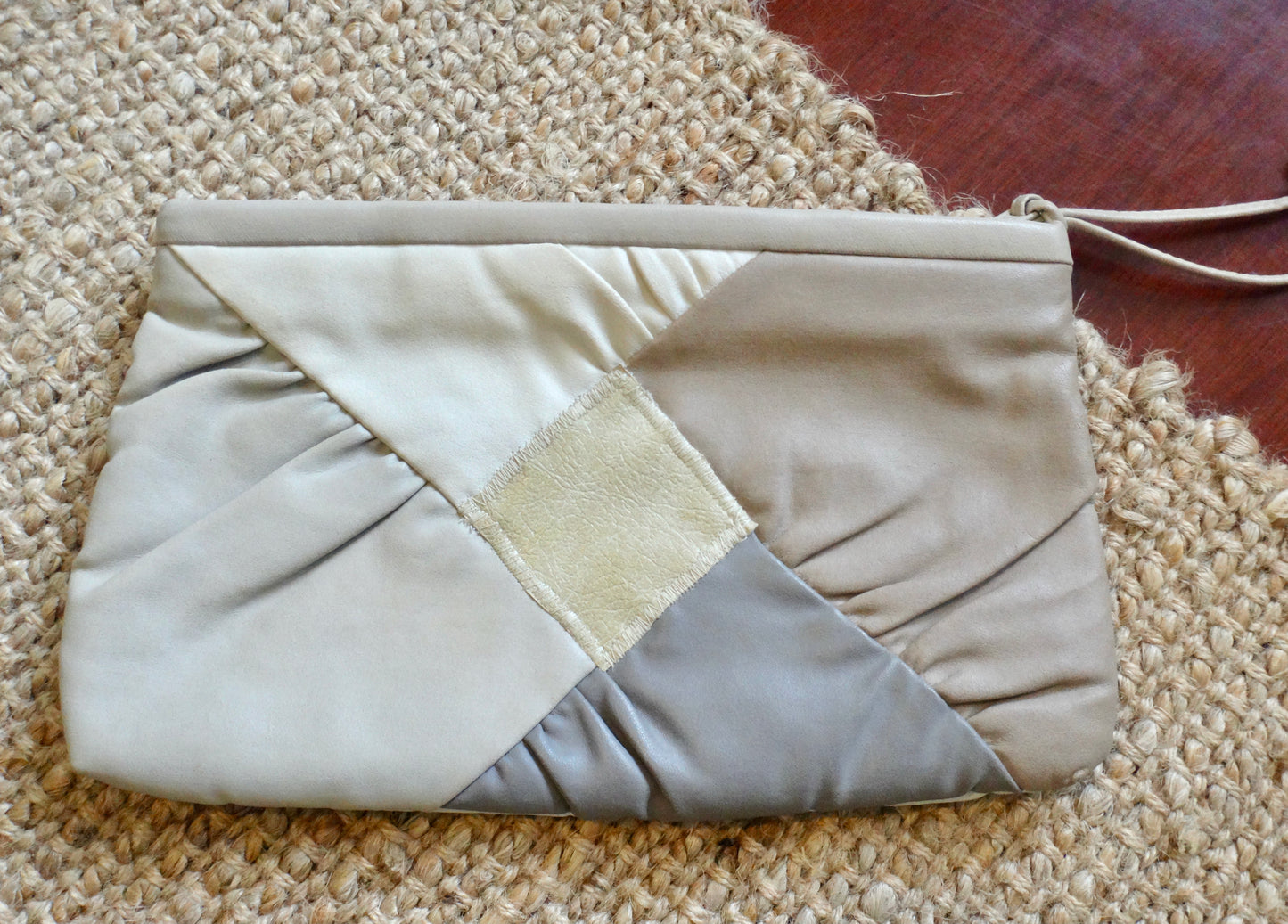 80s Neutral Diamond Pattern Clutch