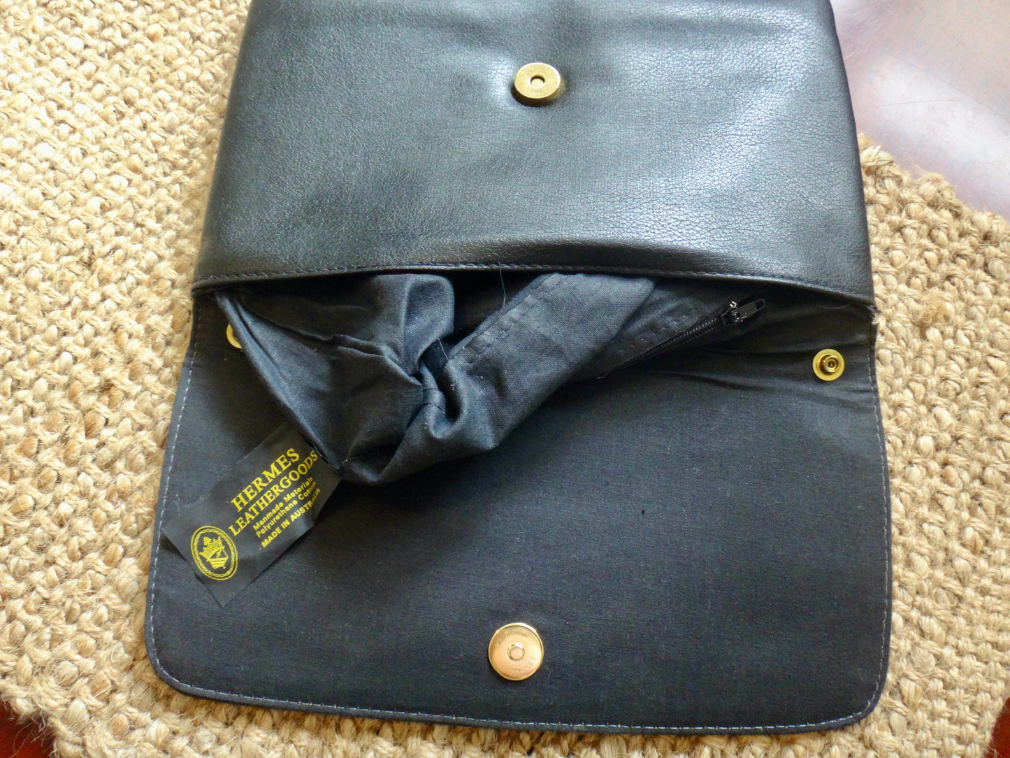 70s/80s Black Clutch with Gold