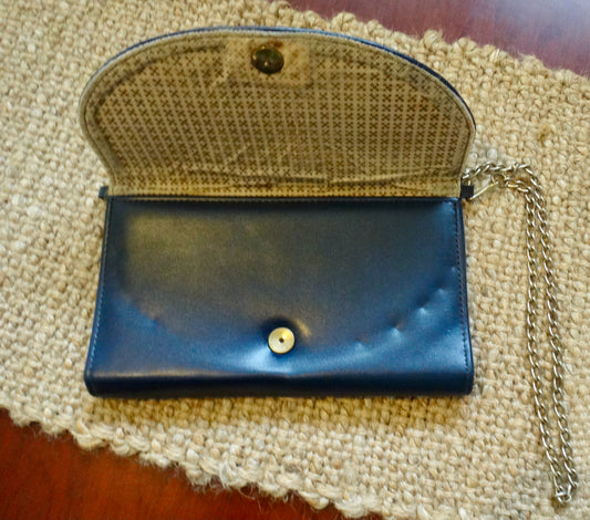 80s/90s Navy Chain Clutch Bag