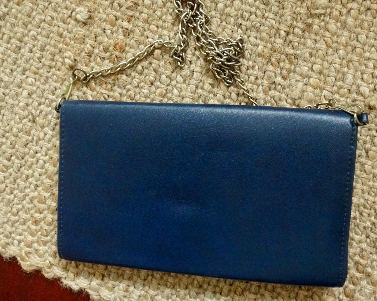 80s/90s Navy Chain Clutch Bag