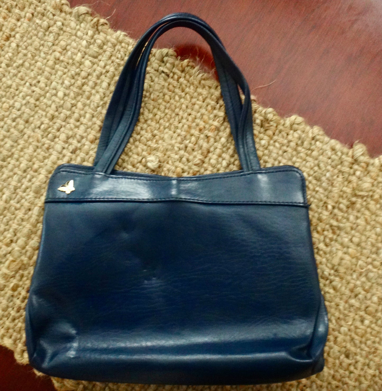 70s Navy Butterfly Handbag