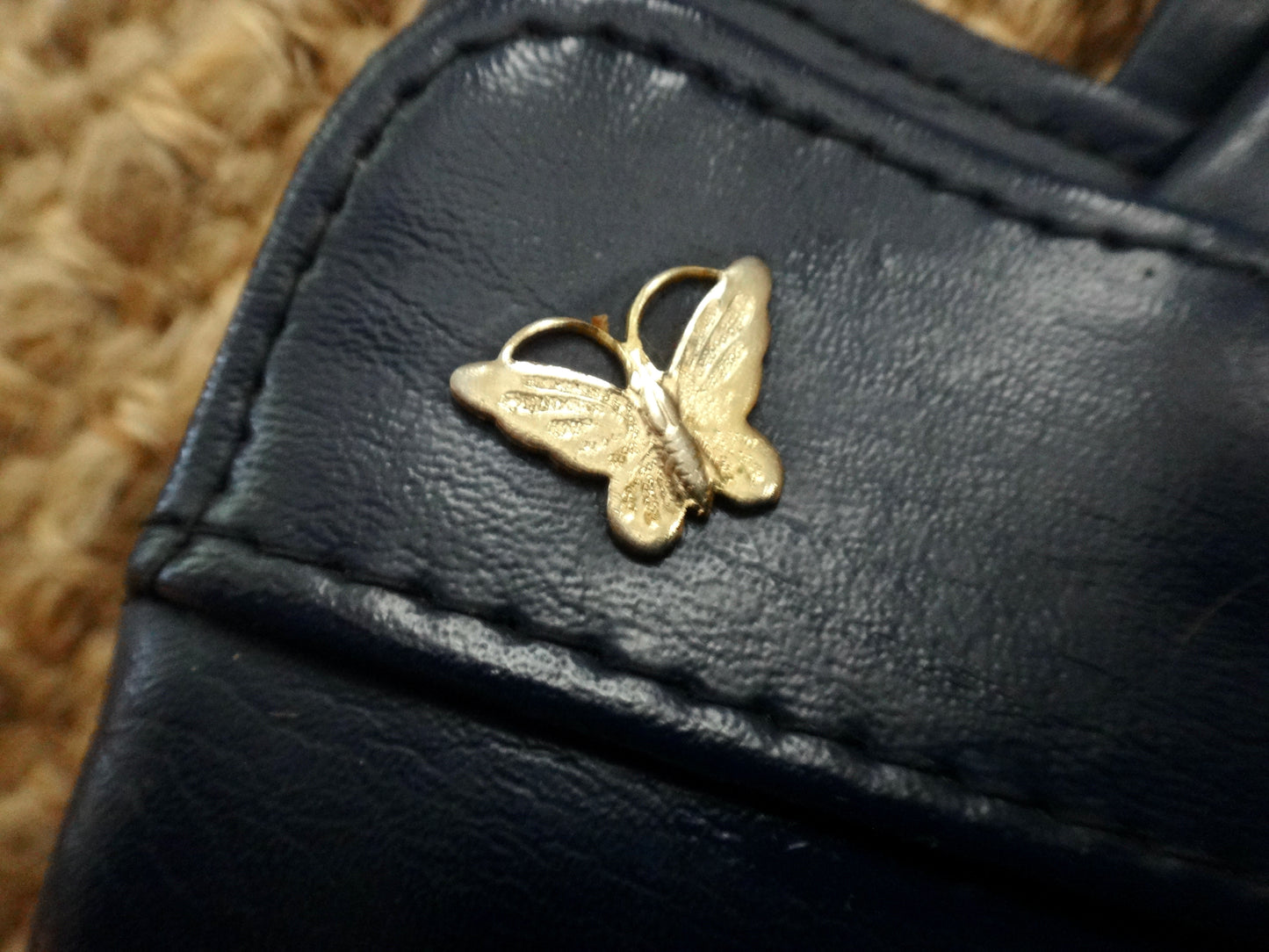 70s Navy Butterfly Handbag