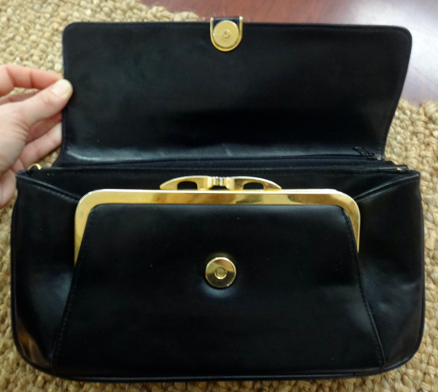 Vintage Goldcrest Black Clutch