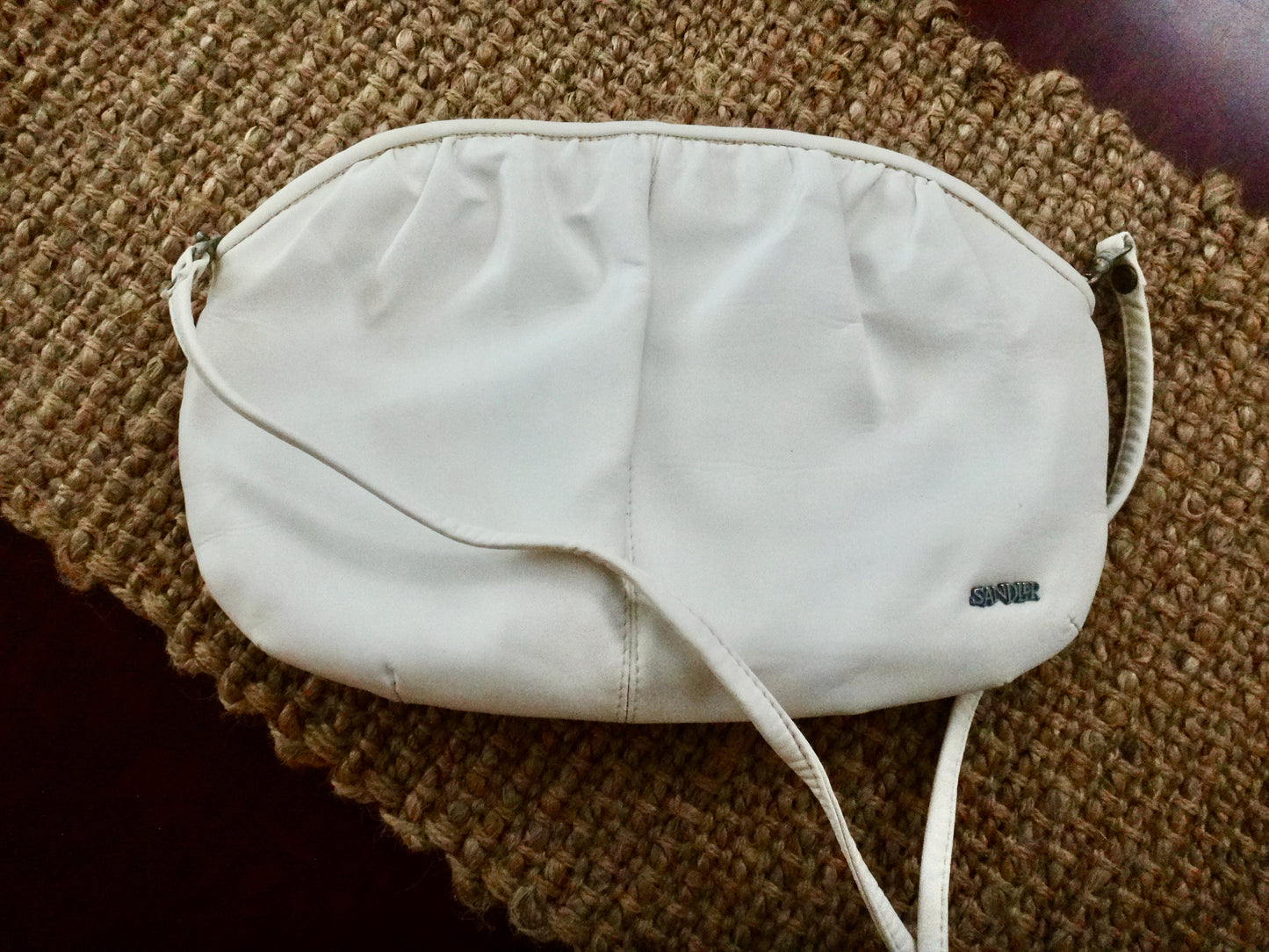 80s/90s Sandler White Puff Clutch Handbag