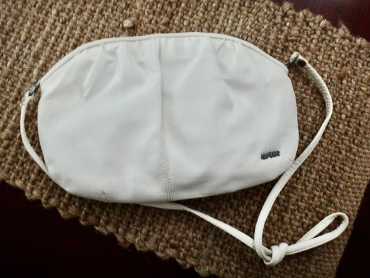 80s/90s Sandler White Puff Clutch Handbag