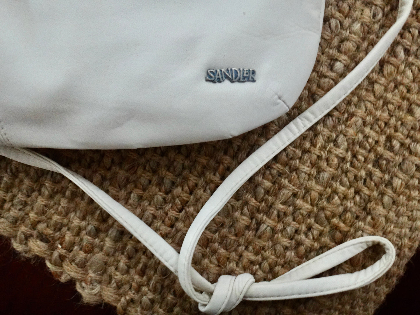 80s/90s Sandler White Puff Clutch Handbag