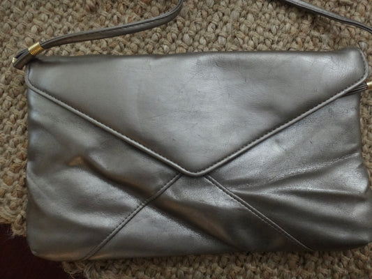 80s Pewter "Envelope" Shoulder Bag Clutch