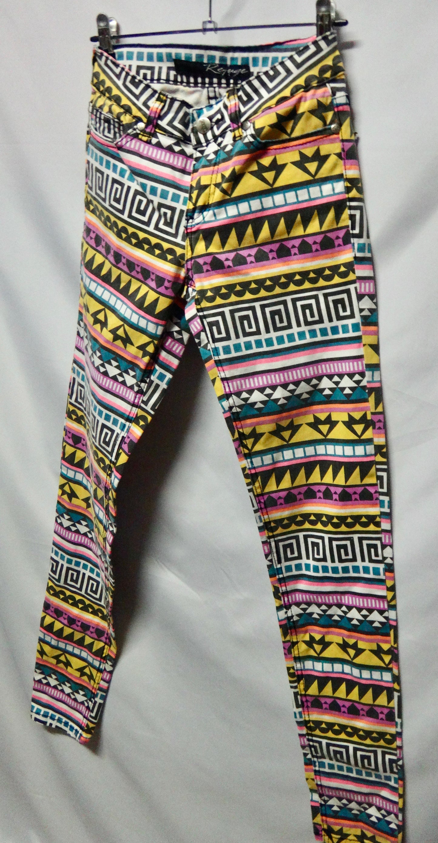 Preloved Aztec Skinny Jeggings Multi Colour