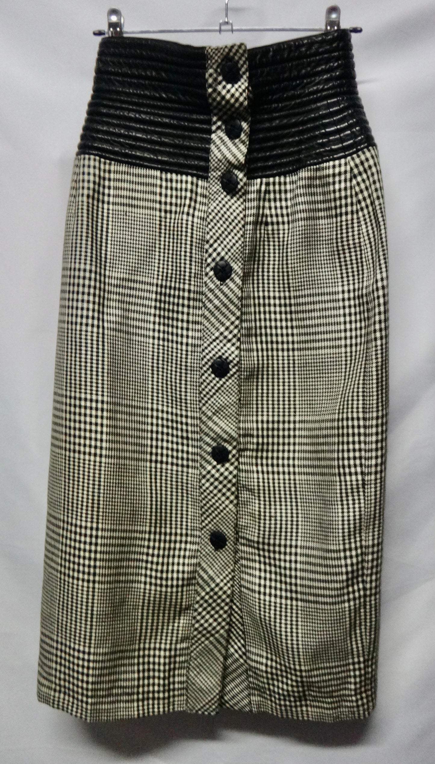 Vintage George Gross Leather Tweed Skirt