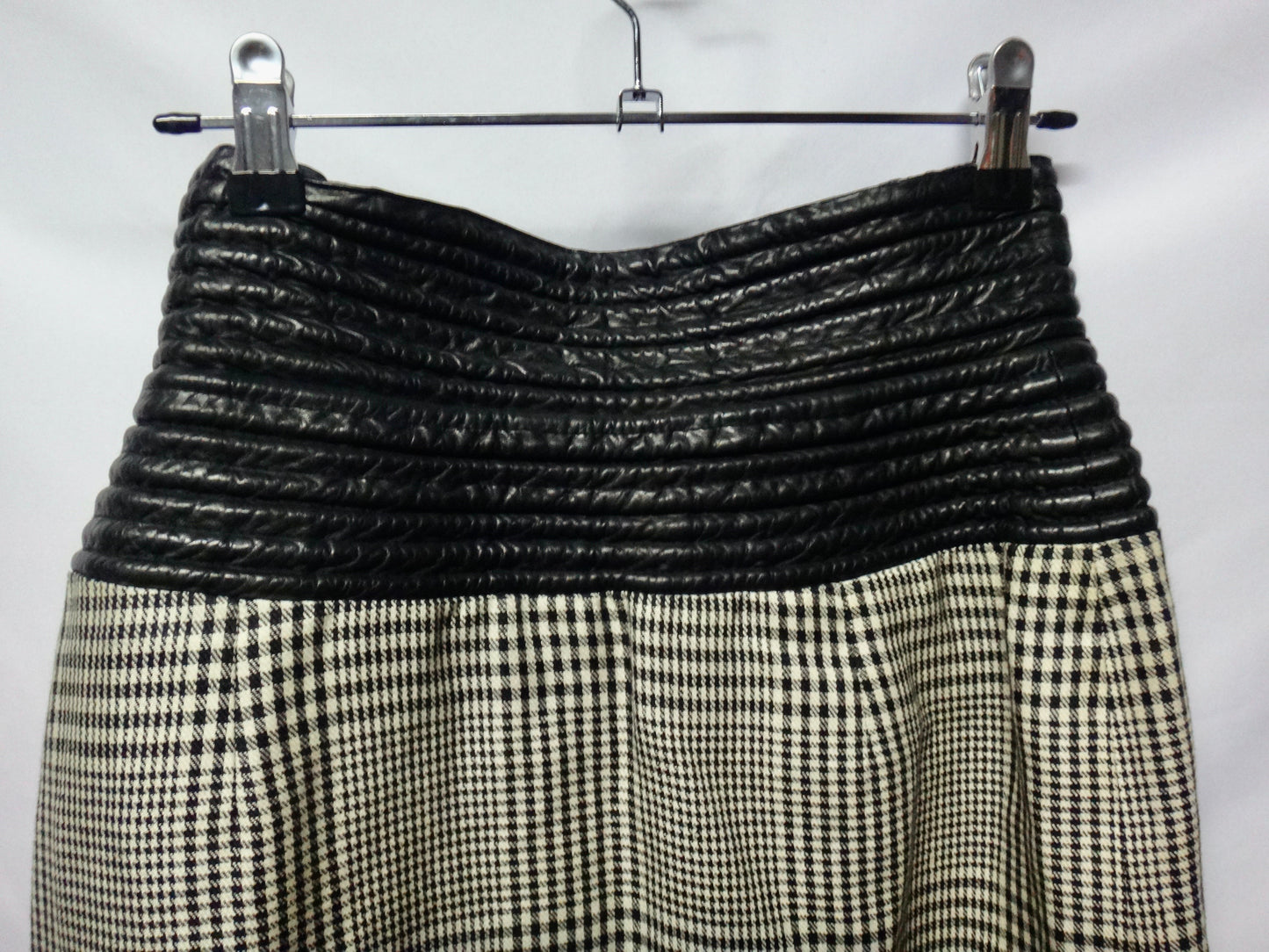 Vintage George Gross Leather Tweed Skirt