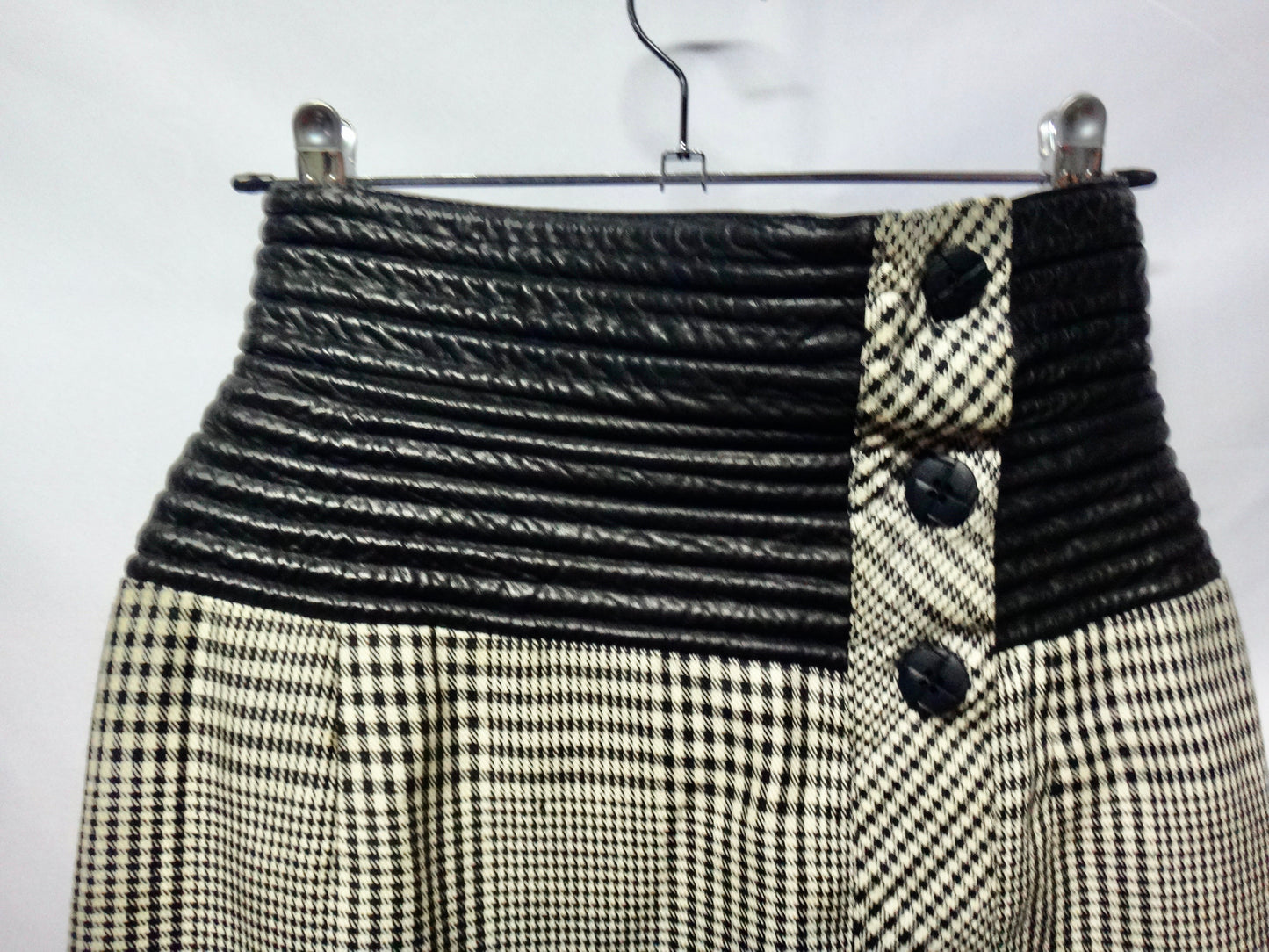 Vintage George Gross Leather Tweed Skirt