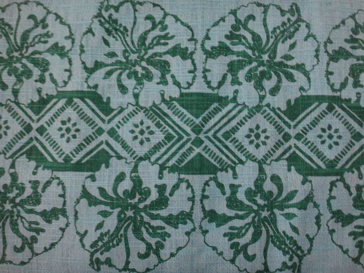 Retro Hibiscus Cloth Placemats Blue Green